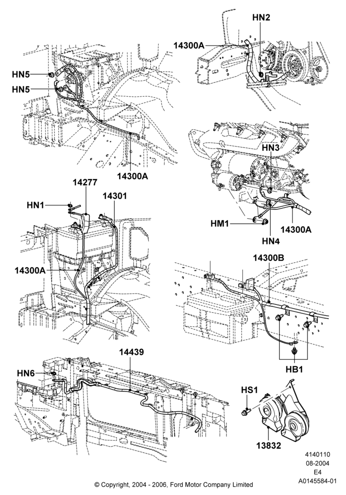 10A - Battery Cables and Horn, With Gas Engines; 02/AUG/2004