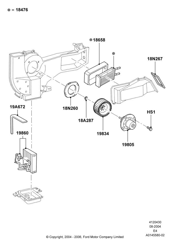 30A - Auxiliary A/C Internal Components, With Auxiliary Air Conditioning; 02/AUG/2004-26/JUL/2010