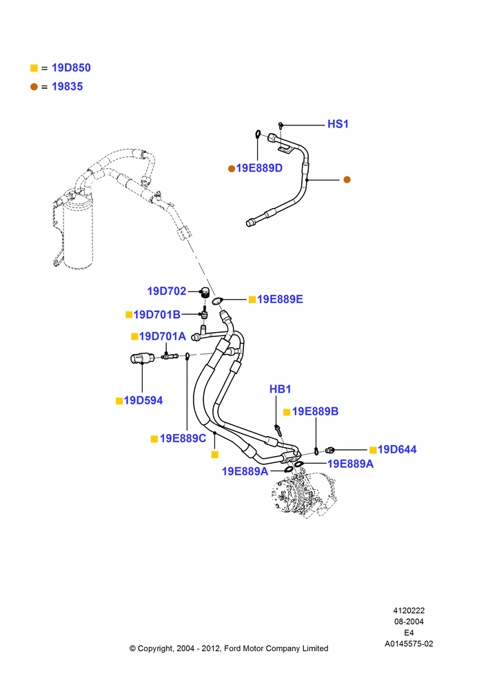 22A - Air Conditioning System, Less Heater/Air Con Prep Pack, Manual Air Conditioning, With Aux Heater Prep Pack, With Gas Engines; 02/AUG/2004-16/OCT/2006