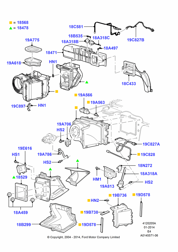 05A - Heater/Air Cond.External Components, Less Air Conditioning, Less Stripped Chassis; 02/AUG/2004