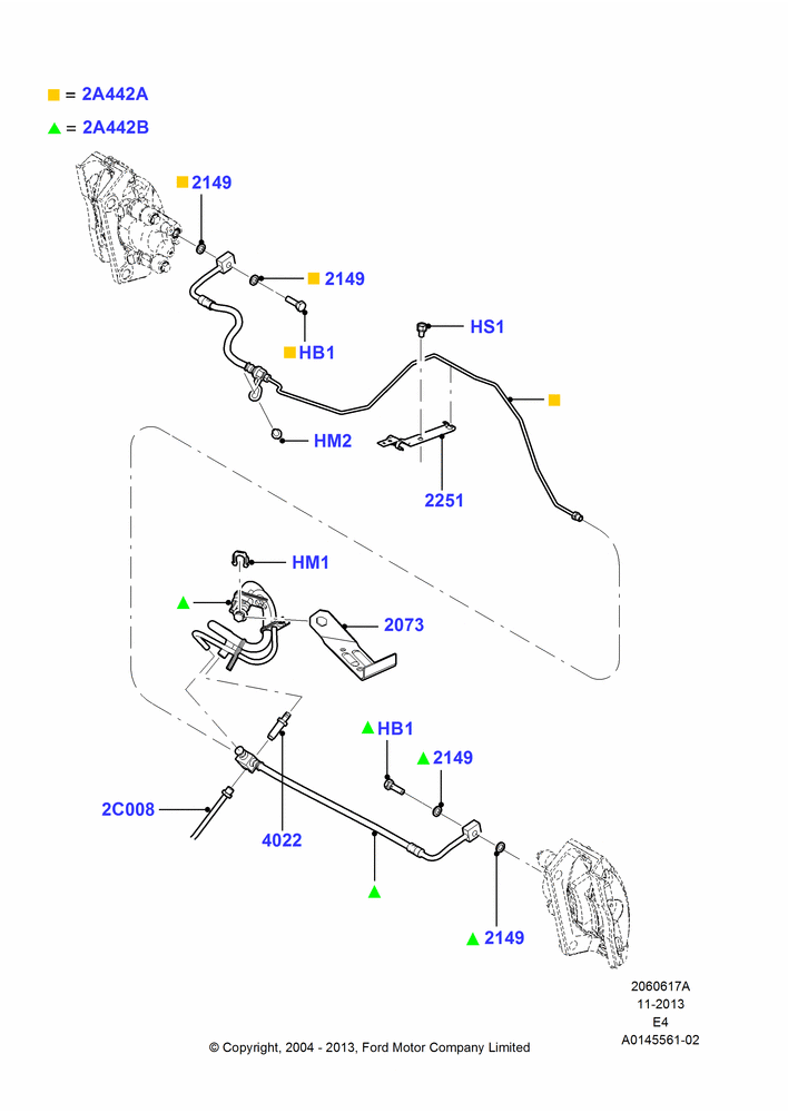 17A - REAR BRAKE LINES, 150 Series; 02/AUG/2004-06/AUG/2007
