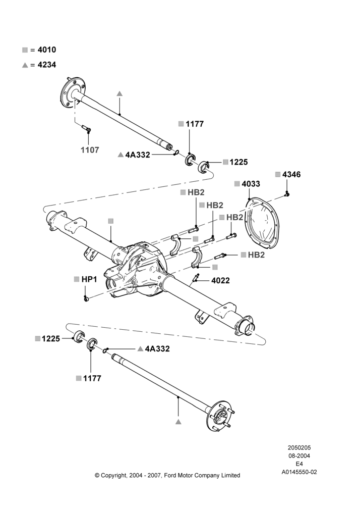 05A - Rear Axle, Ford 150 Series, Romeo 4.6 SOHC EFI; 02/AUG/2004-16/OCT/2006