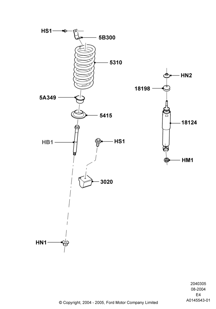 05A - Front Suspension Struts and Springs, 150 Series; 02/AUG/2004-16/OCT/2006