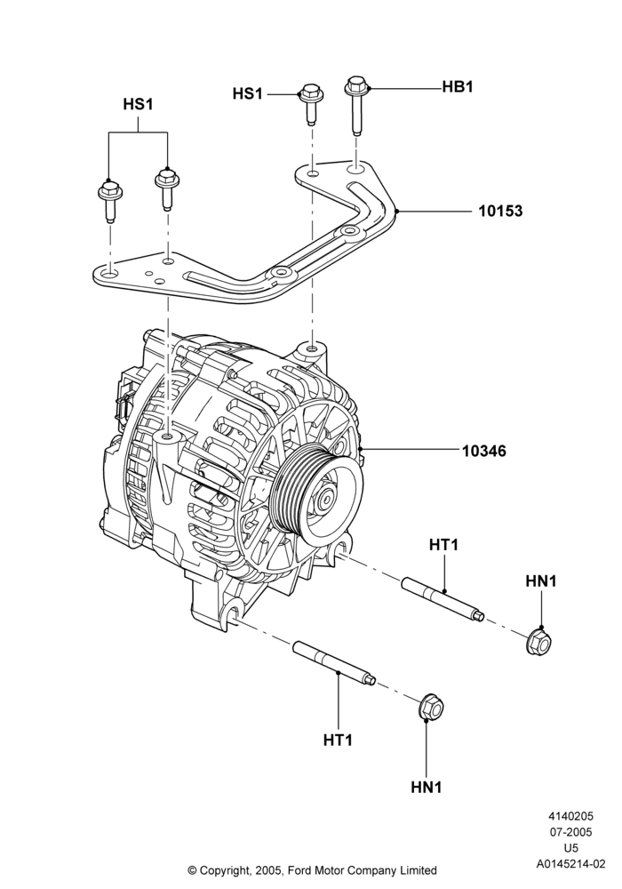 05D - Alternator and Mountings, 4.6L 3V V8; 19/JUL/2005-16/DEC/2010
