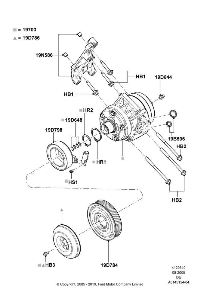 10C - Air Conditioning Condensr/Compressr, 3.0 DOHC EFI, 3.0L 4V OHC V6 Duratec 230HP, Compressor Assy; 01/AUG/2005-29/JUL/2012