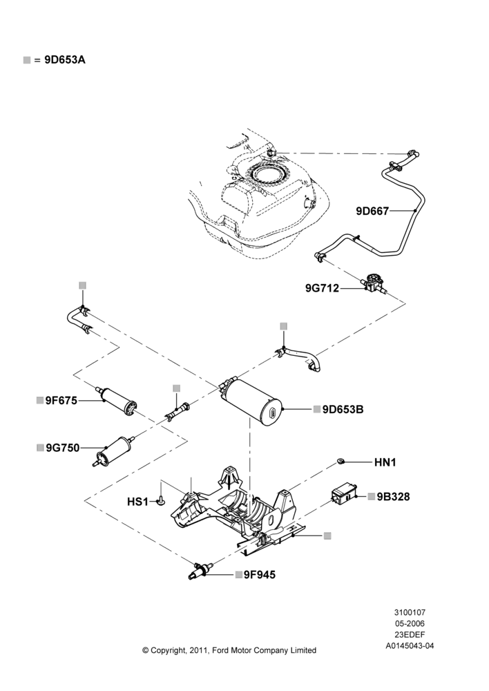 07B - Fuel Vapour System, 2.3LI4 16v Gas/Electric DOHC Hybrid; 01/MAY/2006-08/JAN/2007