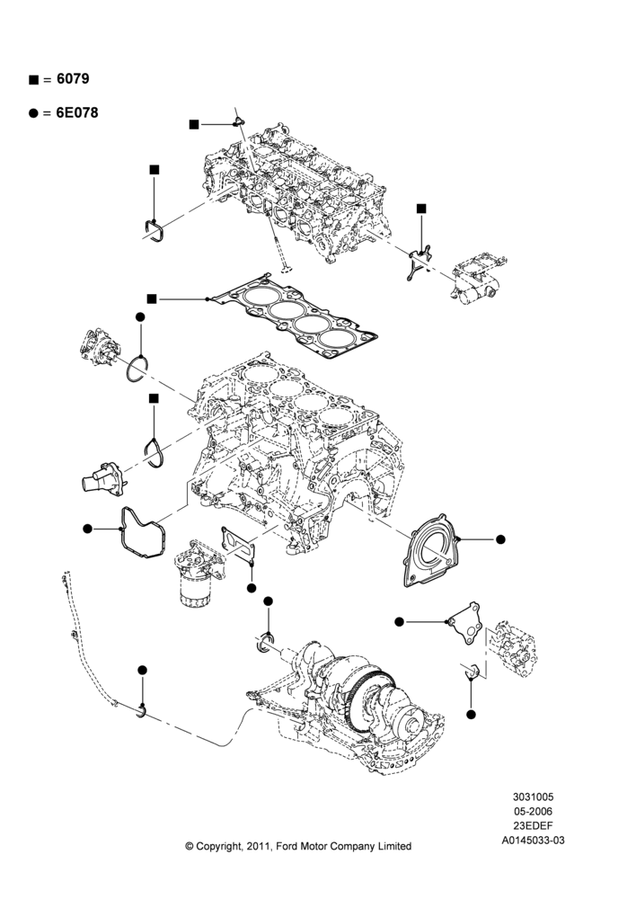 05B - Engine Gasket Kits, 2.3LI4 16v Gas/Electric DOHC Hybrid; 01/MAY/2006-23/JUN/2008
