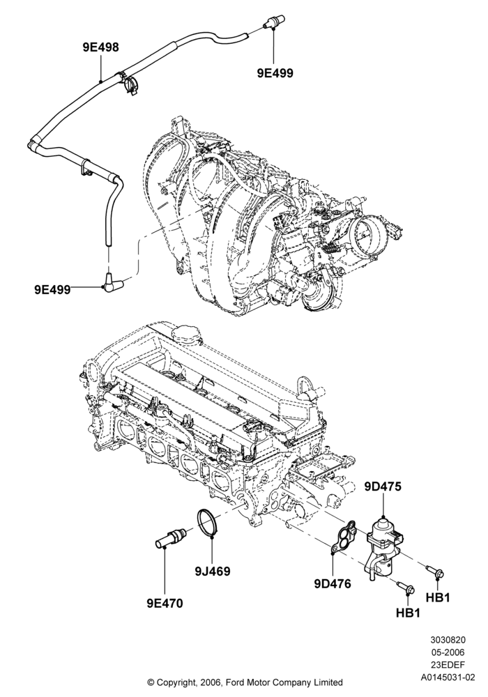 Exhaust Gas Recirculation, 2.3LI4 16v Gas/Electric DOHC Hybrid