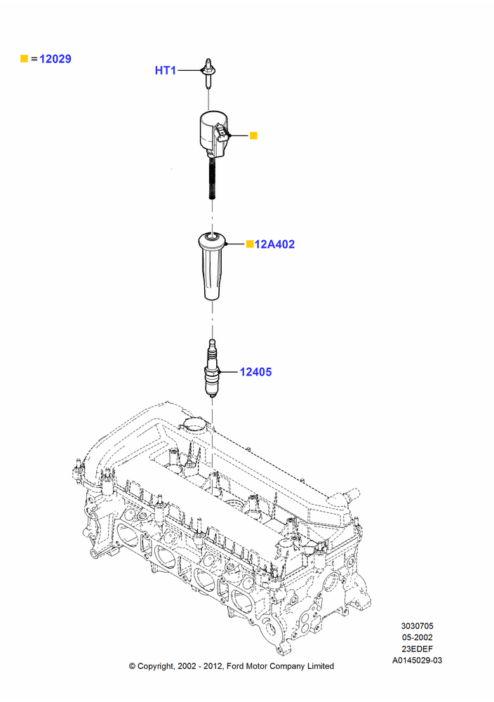 05B - Ignition Coil and Wires/Spark Plugs, 2.3LI4 16v Gas/Electric DOHC Hybrid; 01/MAY/2006-23/JUN/2008