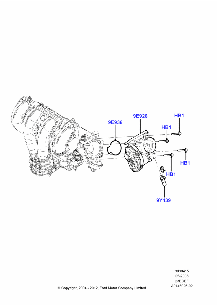 15B - Throttle Housing, 2.3LI4 16v Gas/Electric DOHC Hybrid; 01/MAY/2006-23/JUN/2008