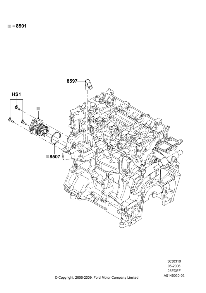 Water Pump, 2.3LI4 16v Gas/Electric DOHC Hybrid, For Gas Engine Cooling Systems