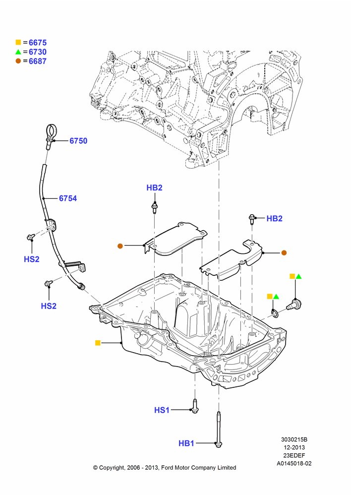 15B - Oil Pan/Oil Level Indicator, 2.3LI4 16v Gas/Electric DOHC Hybrid; 01/MAY/2006-23/JUN/2008