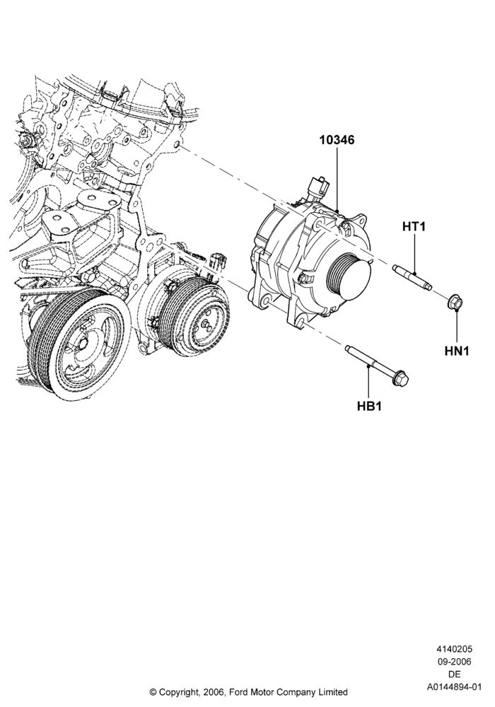 05C - Alternator and Mountings, 3.5L 4V DOHC VCT SMPI V6 Gas; 30/AUG/2006-29/JUL/2012