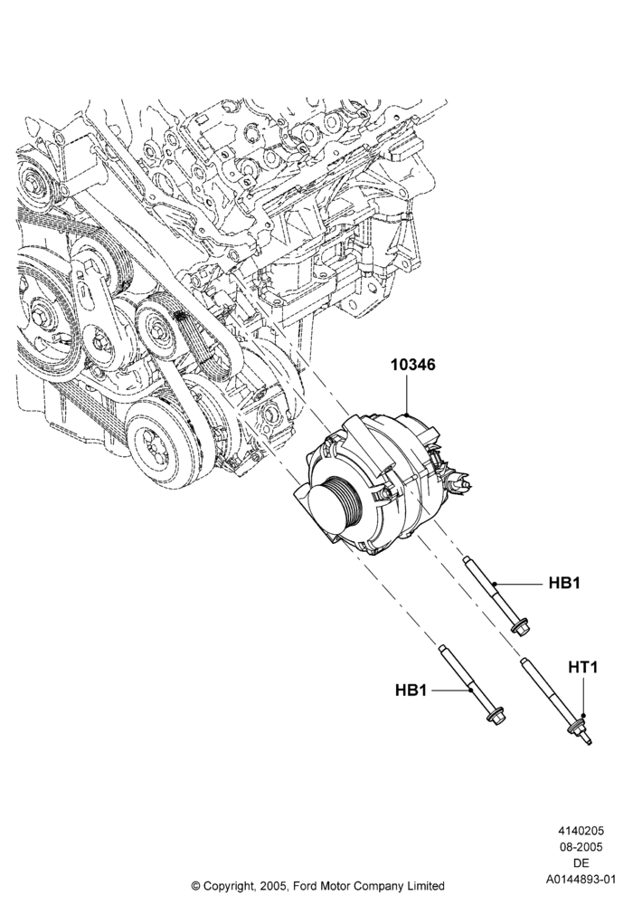 05B - Alternator and Mountings, 3.0 DOHC EFI, 3.0L 4V OHC V6 Duratec 230HP; 01/AUG/2005-29/JUL/2012