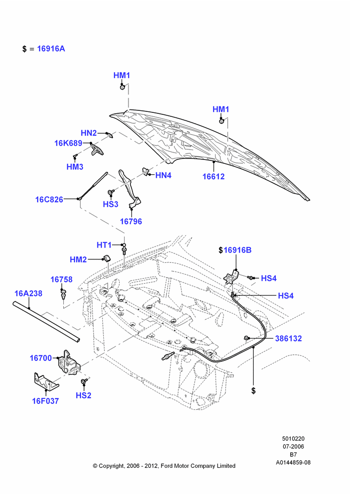 20B - Hood and Related Parts; 02/AUG/2006-30/JUN/2017