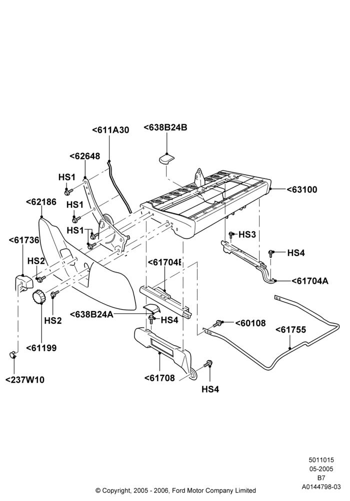 15G - Front Seat Base, Less Temp Control Passenger Seat, With Split Bench Front Seat; 02/MAY/2005-02/AUG/2006