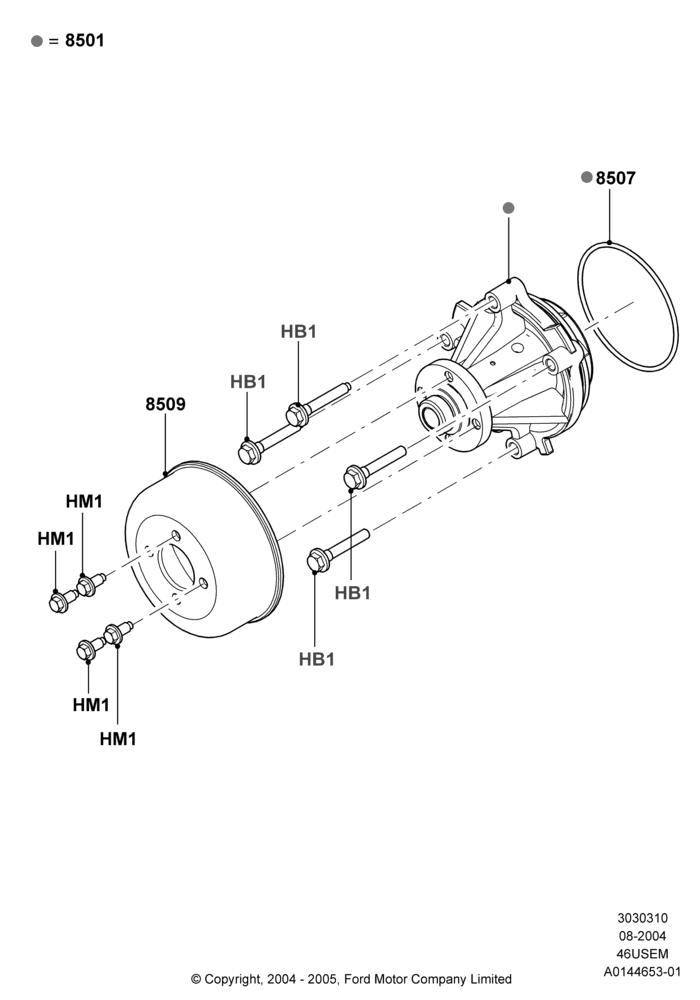 10A - Water Pump, 4.6L 3V V8; 19/JUL/2005-16/DEC/2010