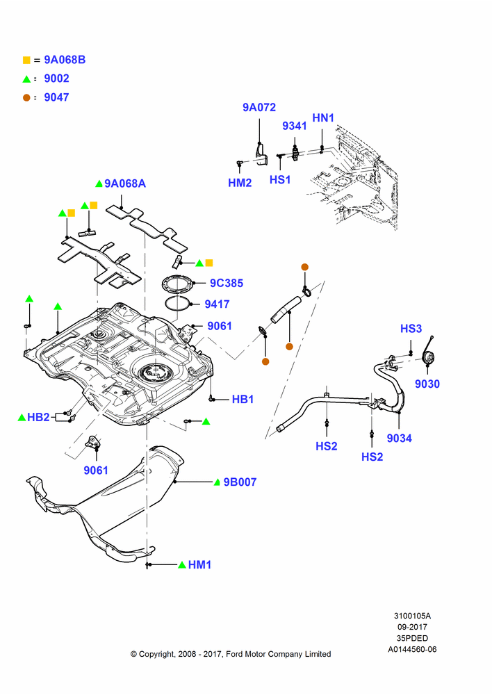05A - Fuel Tank, 3.5L 4V DOHC VCT SMPI V6 Gas, FWD; 06/NOV/2006-16/SEP/2008