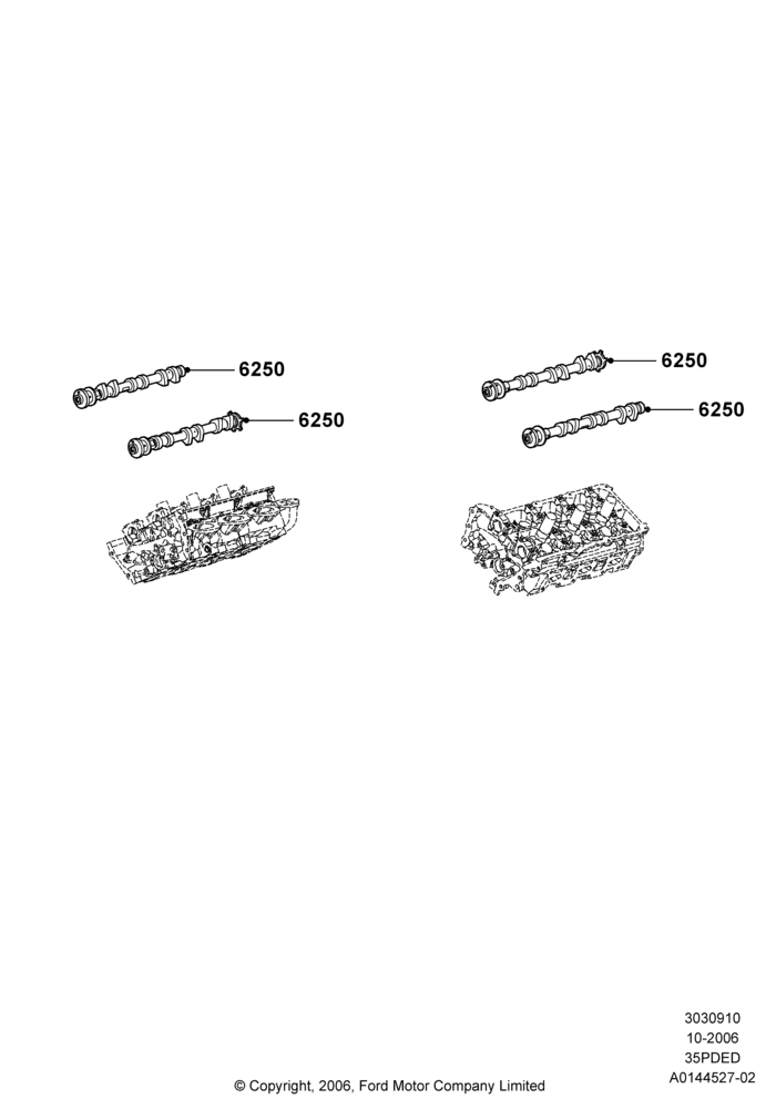 10A - Camshaft, 3.5L 4V DOHC VCT SMPI V6 Gas; 06/NOV/2006-12/JUL/2010