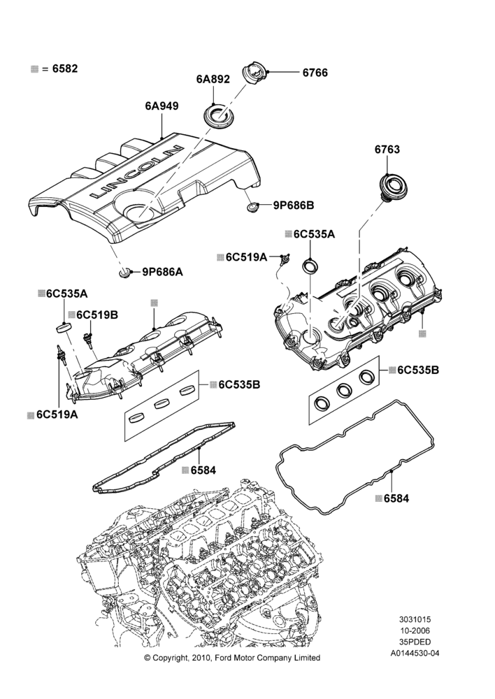 15A - Cylinder Head Cover, 3.5L 4V DOHC VCT SMPI V6 Gas; 06/NOV/2006-12/JUL/2010