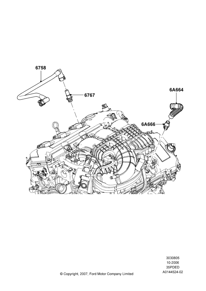05A - Emission Control - Crankcase, 3.5L 4V DOHC VCT SMPI V6 Gas; 06/NOV/2006-12/JUL/2010