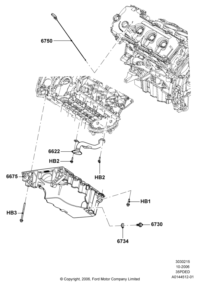 15A - Oil Pan/Oil Level Indicator, 3.5L 4V DOHC VCT SMPI V6 Gas; 06/NOV/2006-12/JUL/2010