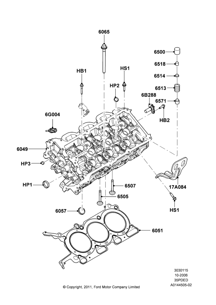 15A - Cylinder Head, 3.5L 4V DOHC VCT SMPI V6 Gas; 06/NOV/2006-12/JUL/2010