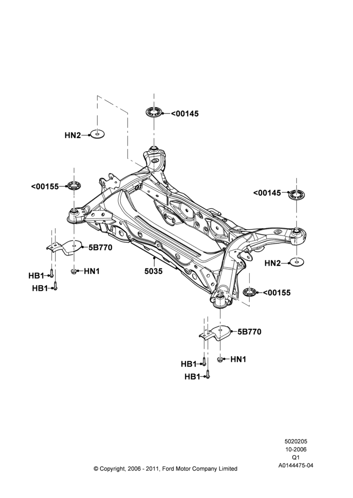 05A - Chassis Frame, LHD 2WD (Front Wheel Drive); 06/NOV/2006-12/JUL/2010