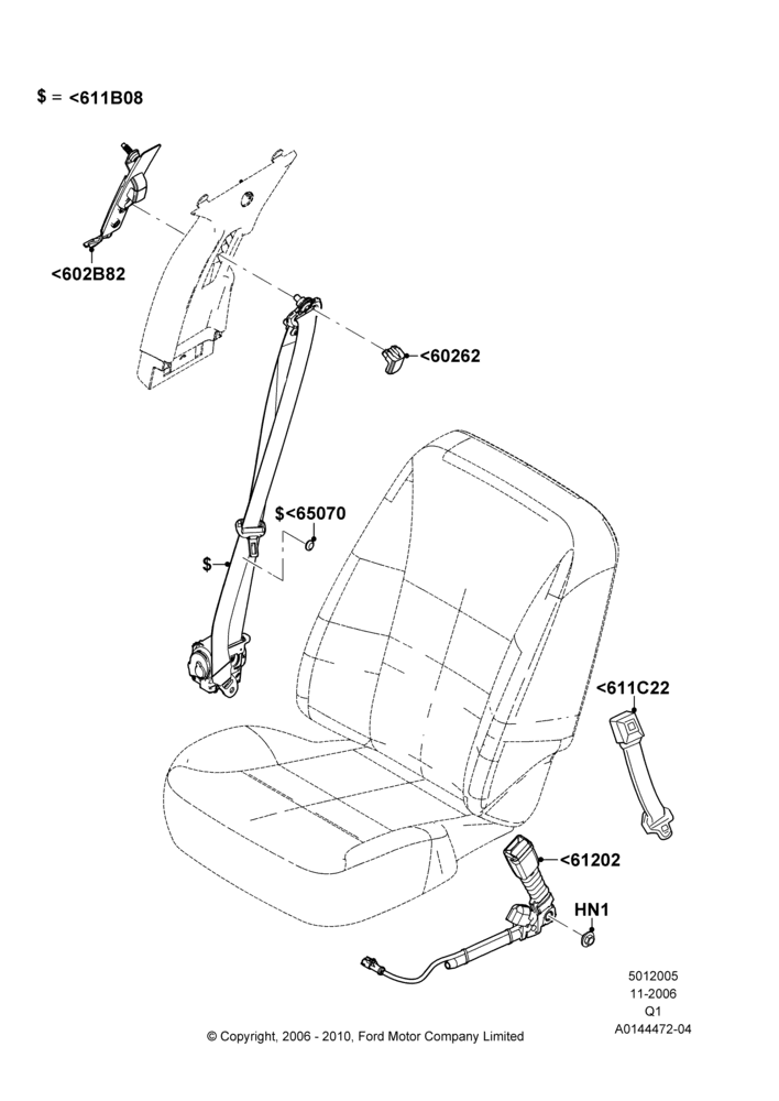 05A - Front Seat Belts; 06/NOV/2006-12/JUL/2010