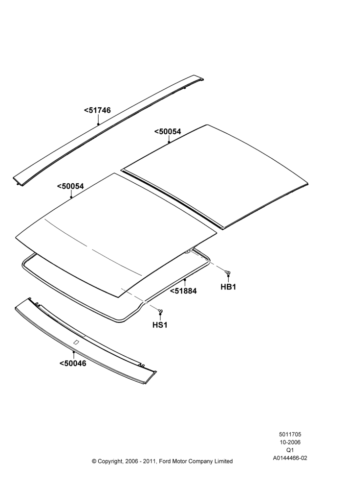 05 - Sliding Roof Panel, With High Series Open Air Roof; 06/NOV/2006-24/DEC/2014