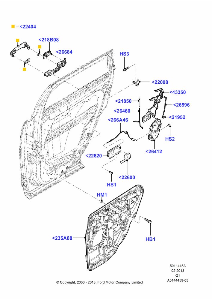 15A - Rear Door Lock Controls, Ford Series; 06/NOV/2006-24/DEC/2014