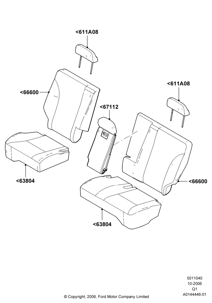 40A - Rear Seat Covers, Ford Series; 06/NOV/2006-17/SEP/2007