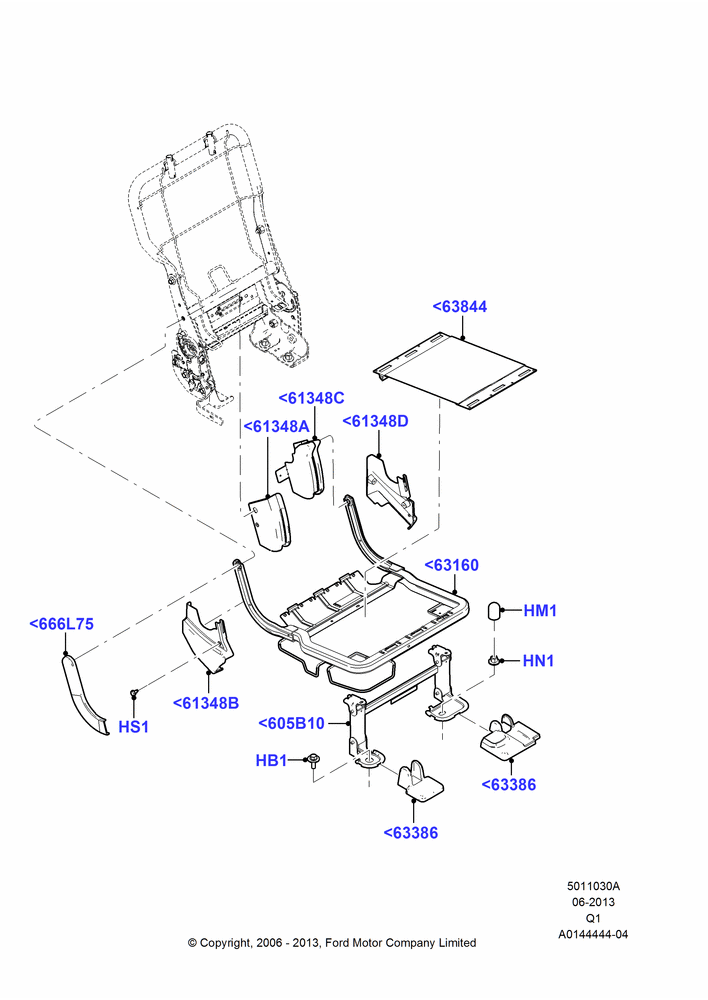 30A - Rear Seat Base, 40% Seat, RH; 06/NOV/2006-24/DEC/2014