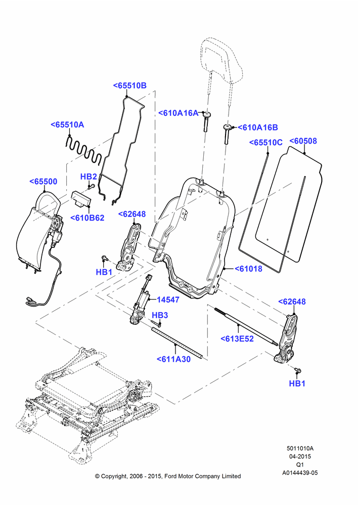 10A - Front Seat Back, With Driver 10 Way Pwr Seat Adjust, With Driver 8 Way Pwr.Seat Adjuster; 06/NOV/2006-24/DEC/2014
