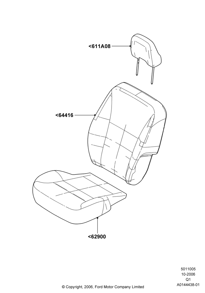 05A - Front Seat Covers, Ford Series; 06/NOV/2006-17/SEP/2007