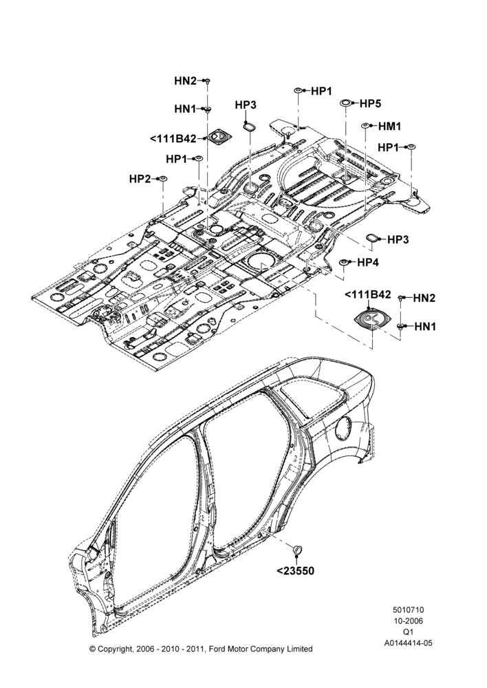 10A - Plugs - Floor Pan; 06/NOV/2006-24/DEC/2014
