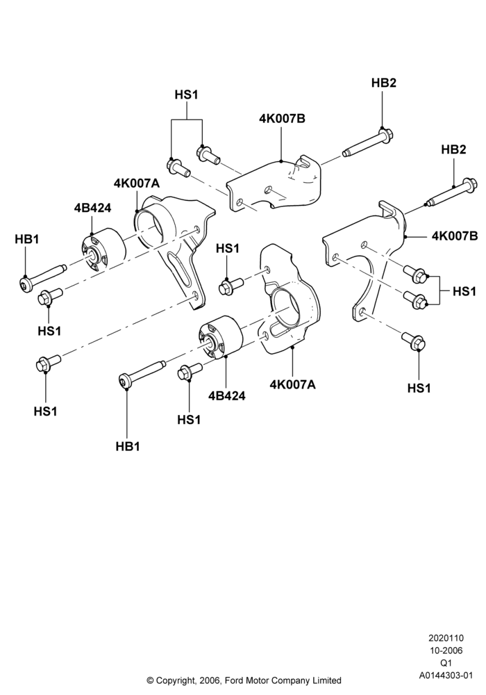 10A - Rear Differential Mounting, LHD 4WD (FTD); 06/NOV/2006-30/JUL/2012
