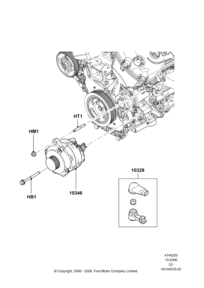 05A - Alternator and Mountings, 3.5L 4V DOHC VCT SMPI V6 Gas; 06/NOV/2006-24/DEC/2014