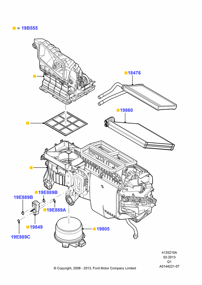 10A - Heater/Air Cond.Internal Components, Manual Air Conditioning; 06/NOV/2006-24/DEC/2014