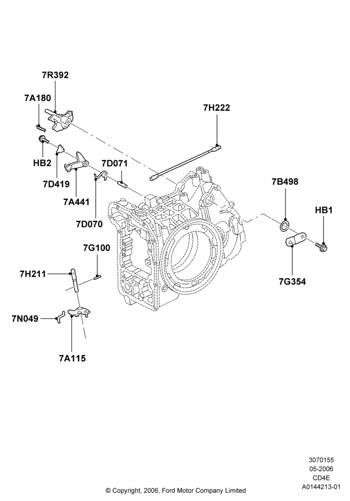 55D - Transmission Control Mechanisms, 4 Speed CD4E Automatic; 01/MAY/2006-23/JUN/2008