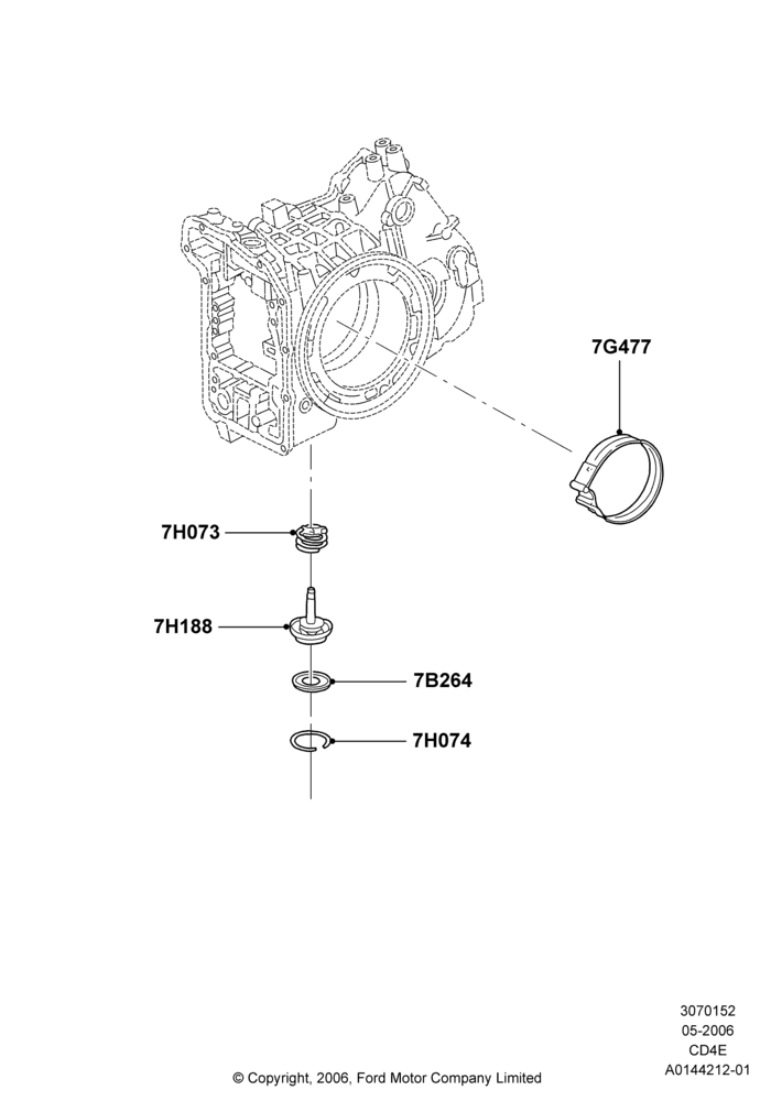 52D - Automatic Transmission Components, 4 Speed CD4E Automatic; 01/MAY/2006-23/JUN/2008