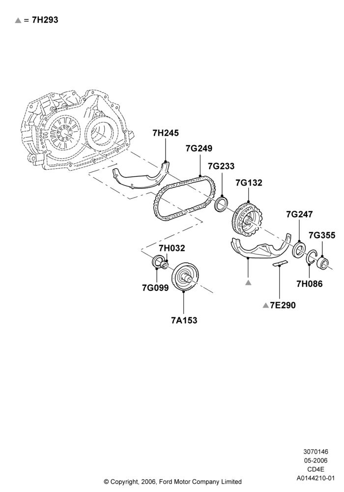 46D - Chain Drive, 4 Speed CD4E Automatic; 01/MAY/2006-23/JUN/2008