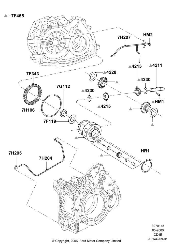 45D - Automatic Transaxle Diff.Component, 4 Speed CD4E Automatic; 01/MAY/2006-23/JUN/2008