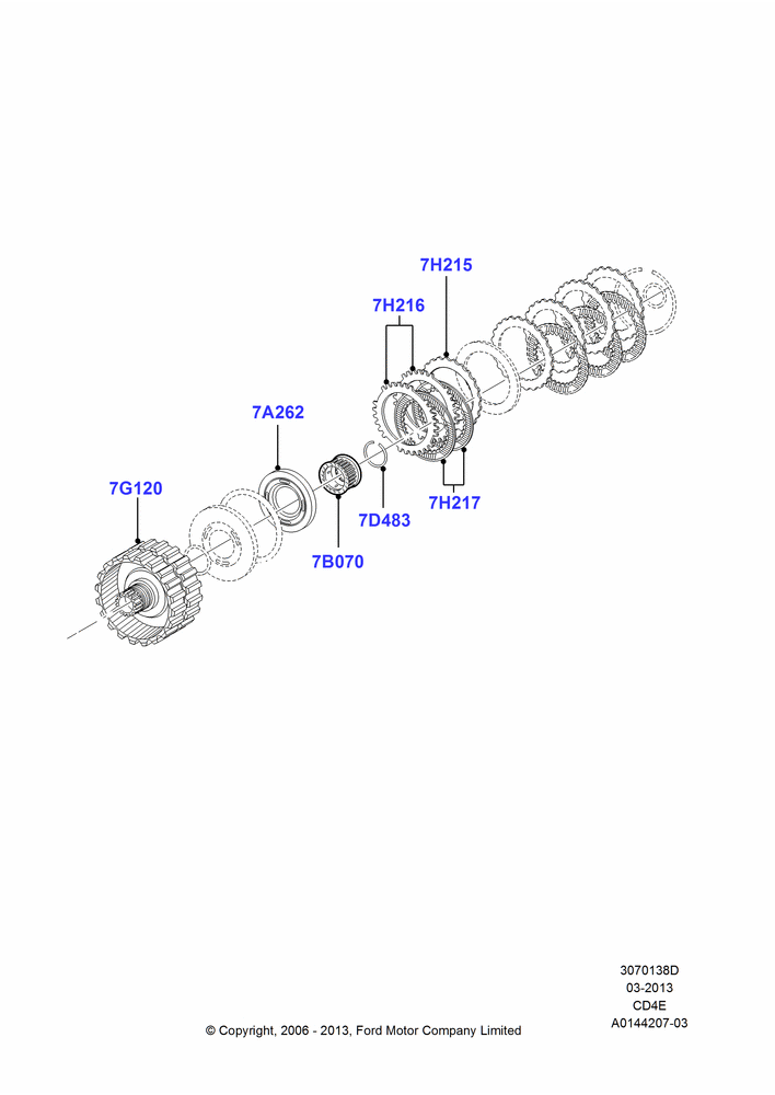 38D - Coast Clutch and Components, 4 Speed CD4E Automatic; 01/MAY/2006-23/JUN/2008