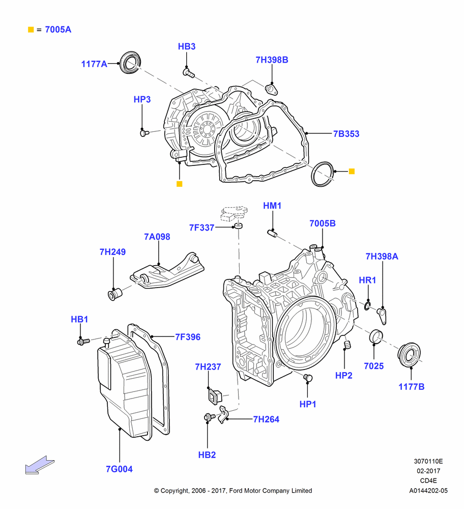 10E - Transmission External Components, 4 Speed CD4E Automatic, LHD 4WD (FTD); 01/MAY/2006-23/JUN/2008