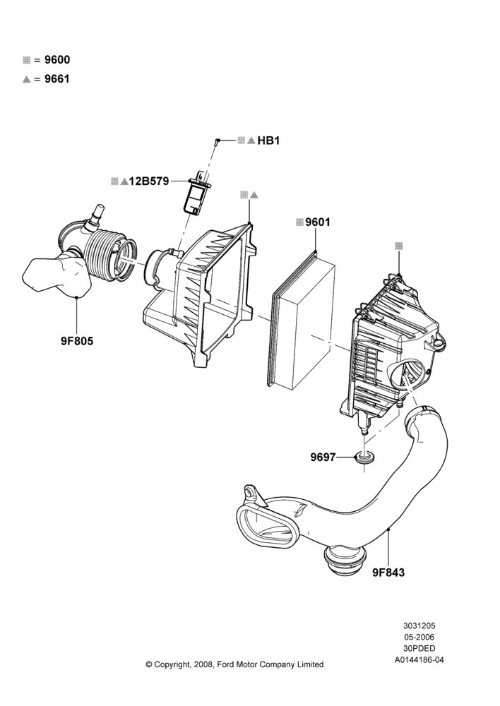 05C - Air Cleaner, 3.0 V6 24V DOHC EFI Modular; 01/MAY/2006-23/JUN/2008