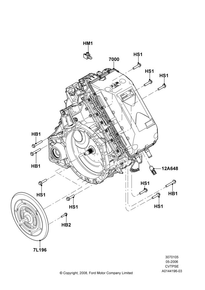 05B - Auto Trans Assy & Speedometer Drive, CVT Auto Trans Powersplit Elec; 01/MAY/2006-29/APR/2012
