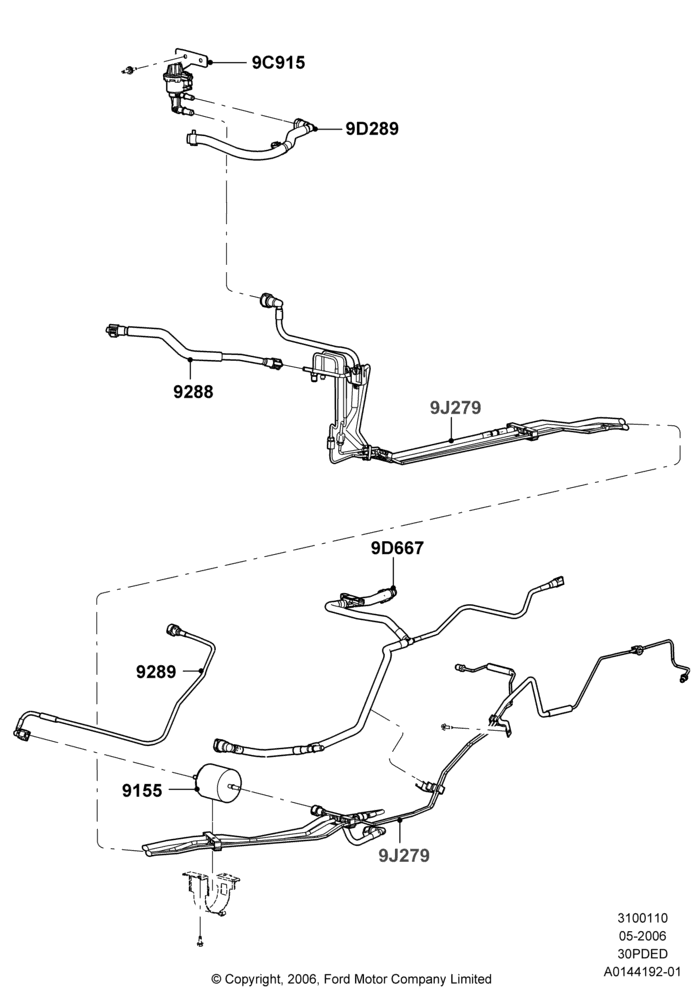 10F - Fuel Lines, 3.0 V6 24V DOHC EFI Modular; 01/MAY/2006-08/JAN/2007
