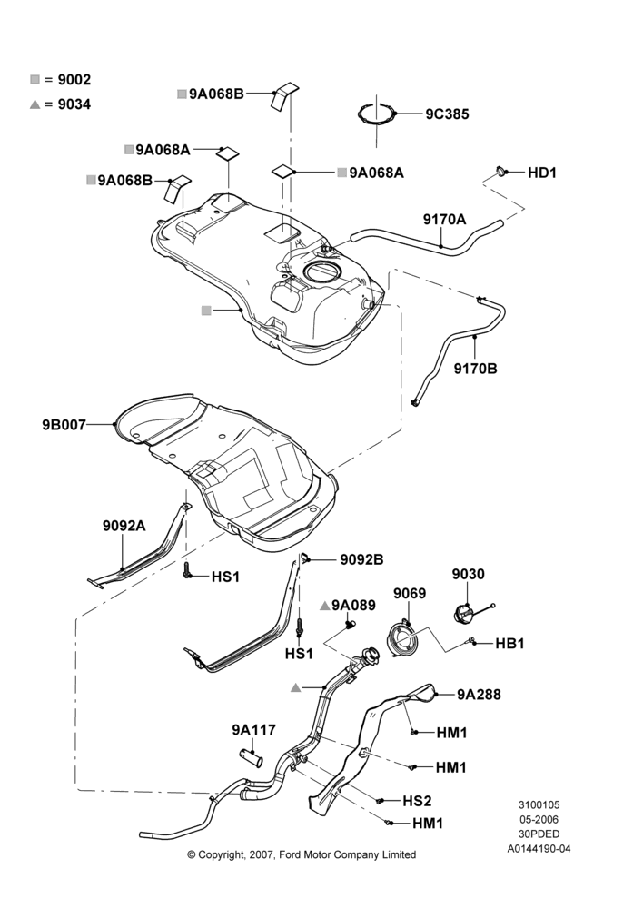 05F - Fuel Tank, 3.0 V6 24V DOHC EFI Modular; 01/MAY/2006-08/JAN/2007