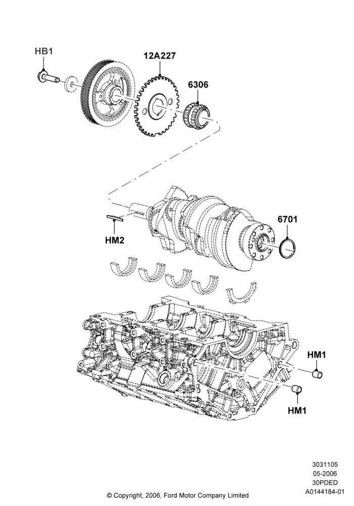 05C - Crankshaft/Pistons and Bearings, 3.0 V6 24V DOHC EFI Modular; 01/MAY/2006-23/JUN/2008